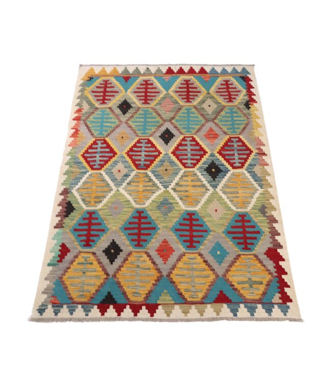 176x124 cm Handgewebter Traditioneller Kelim Teppich Woll