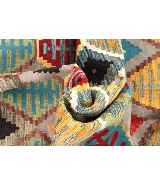 176x124 cm Handgeweven Traditionele Kelim Vloerkleed Wol Tapijt