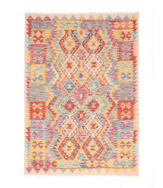 Kelimshop 176x127  cm Handgewebter Traditioneller Kelim Teppich Woll