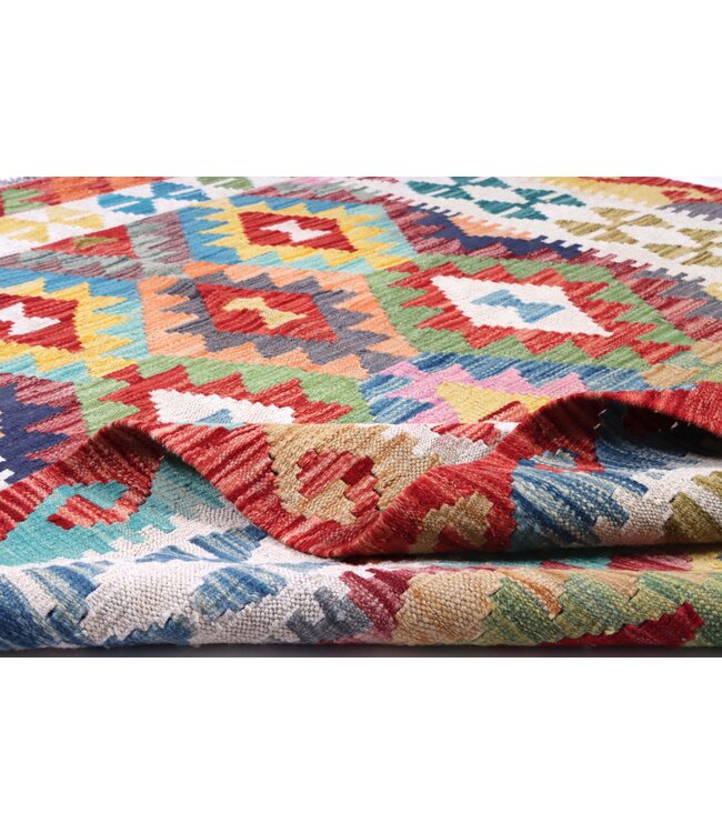 183x131  cm Handwoven Traditional Kelim Area Rug Wool Carpet