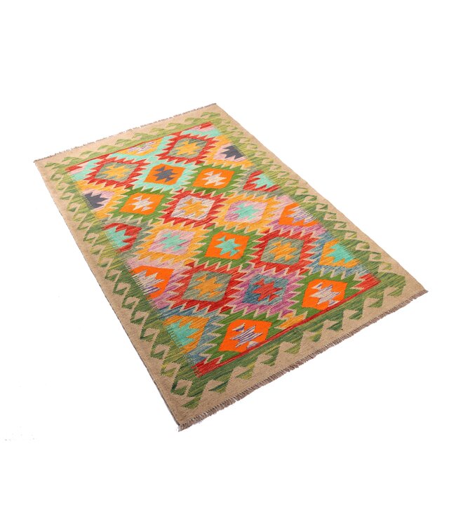 185x127  cm Handgewebter Traditioneller Kelim Teppich Woll