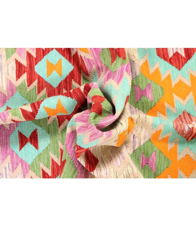 194x143 cm Handwoven Traditional Kelim Area Rug Wool Carpet