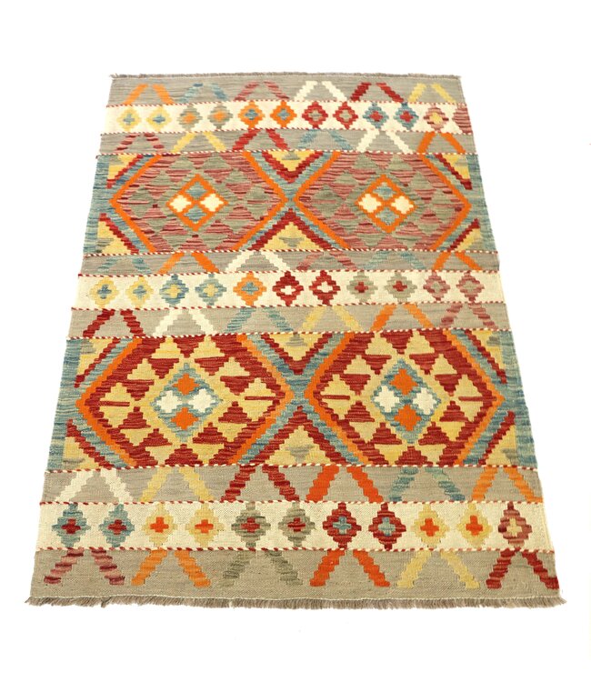 178x119 cm Handgewebter Traditioneller Kelim Teppich Woll