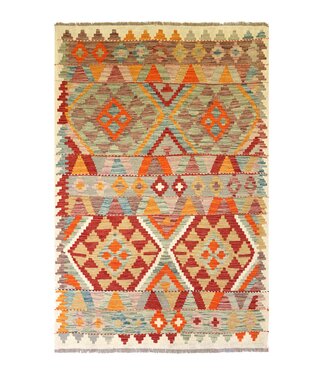 Kelimshop 171x117 cm Handgewebter Traditioneller Kelim Teppich Woll
