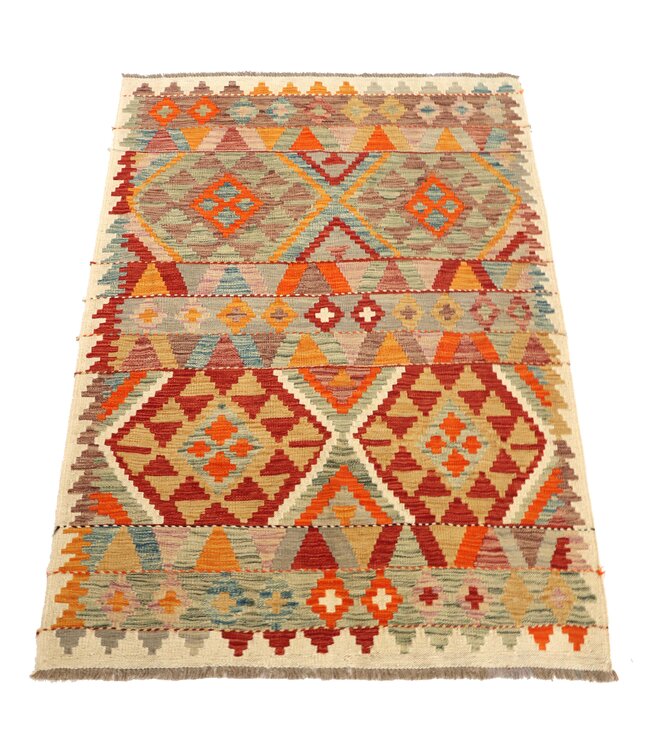 171x117 cm Handgewebter Traditioneller Kelim Teppich Woll