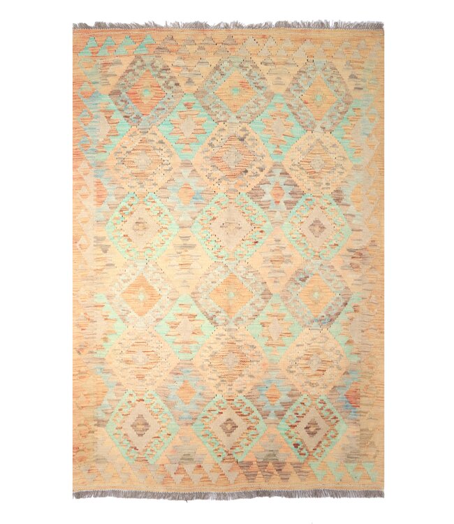 172x119 cm Handgeweven Traditionele Kelim Vloerkleed Wol Tapijt