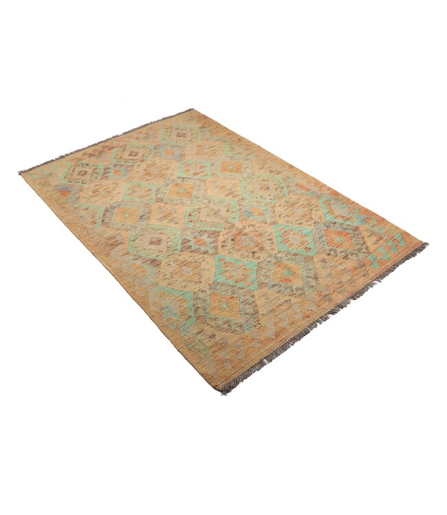 172x119 cm Handgeweven Traditionele Kelim Vloerkleed Wol Tapijt