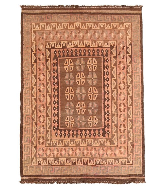 142x100cm Vintage Kelim teppich im alten Stil aus 100 % Wolle Maimana