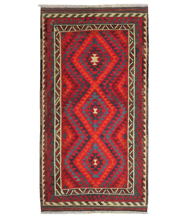 203x107cm Vintage Kelim Oude stijl 100% wollen Kelim Tapijt Maimana