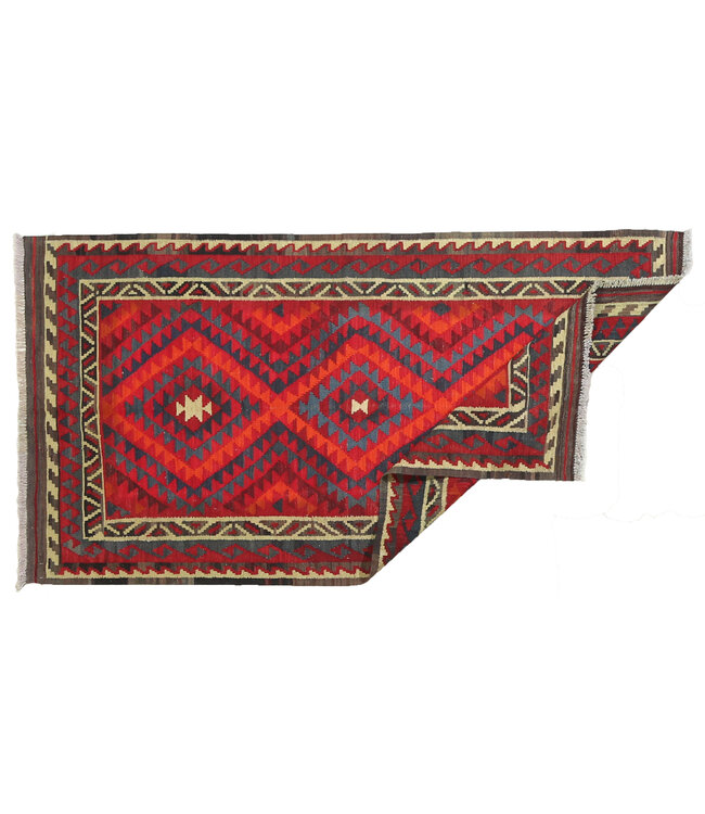 203x107cm Vintage Kelim teppich im alten Stil aus 100 % Wolle Maimana