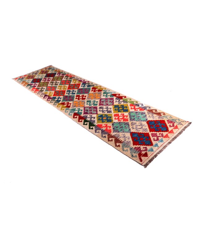 300x81 cm Handwoven Kelim Runner Wool Rug
