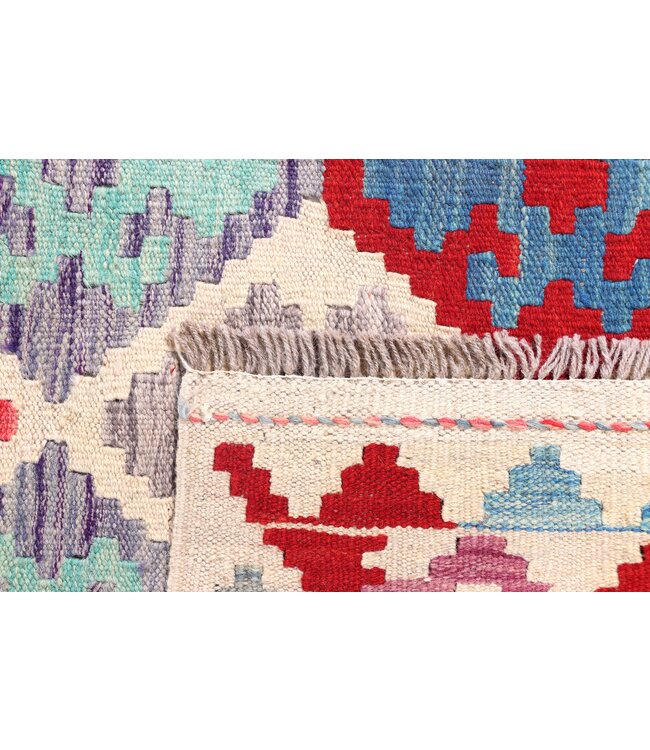 300x81 cm Handgeweven Kelim Loper  Wol  Vloerkleed Tapijt