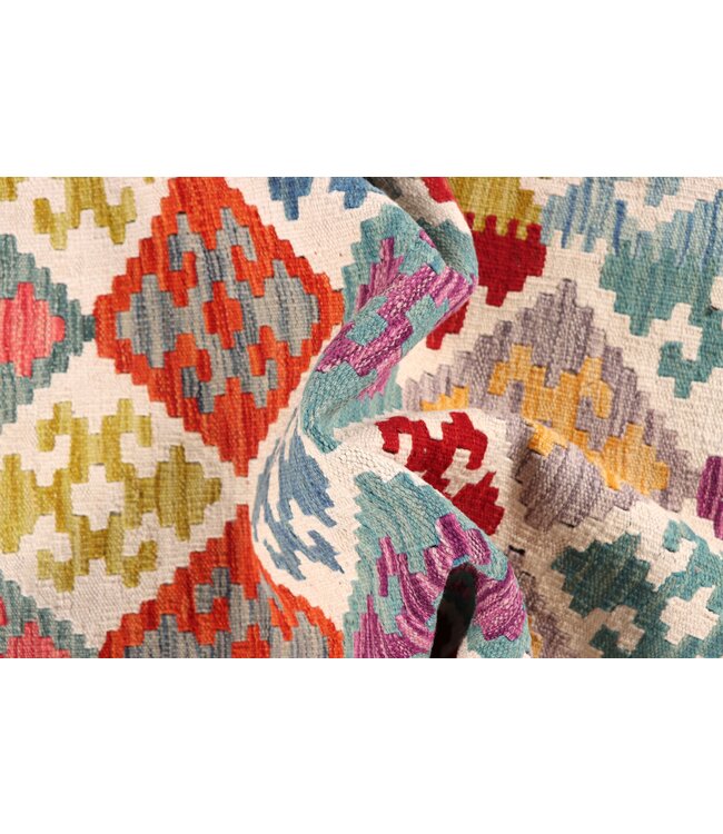 300x81 cm Handgewebter Kelim Läufer  Wollteppich