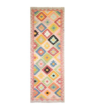 Kelimshop 248x83 cm Handgewebter Kelim Läufer  Wollteppich