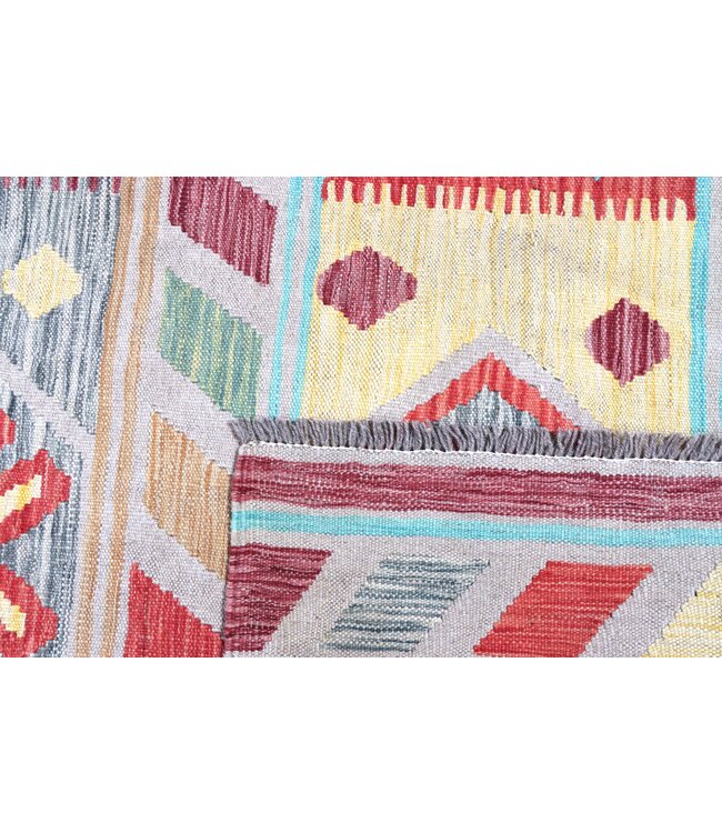 297x88 cm Handgewebter Kelim Läufer  Wollteppich