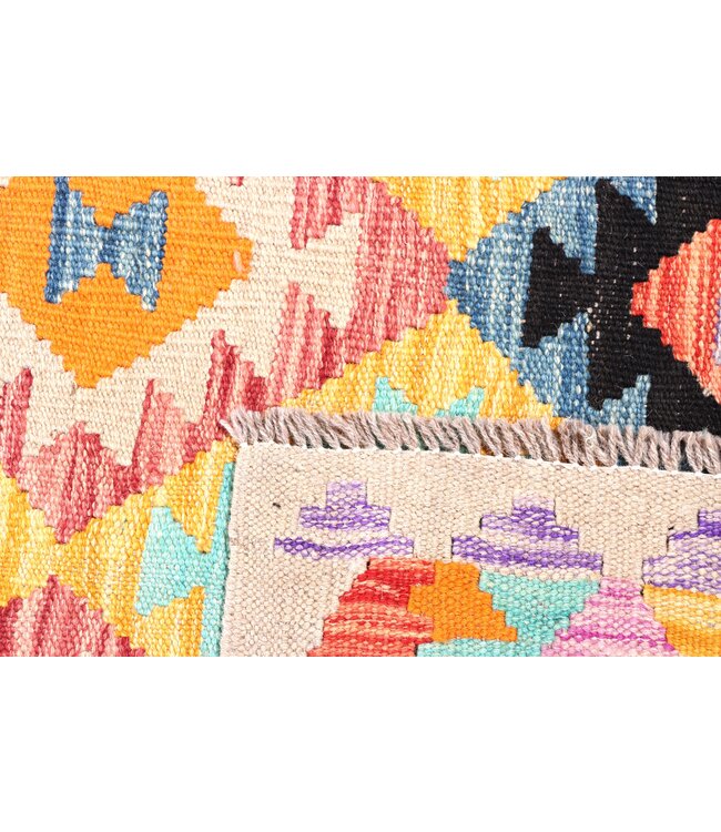 302x81 cm Handwoven Kelim Runner Wool Rug