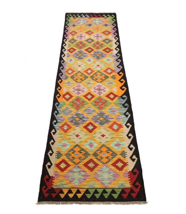 300x80 cm Handwoven Kelim Runner Wool Rug
