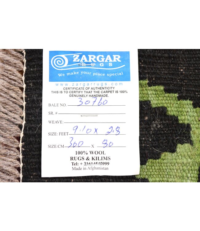 300x80 cm Handgeweven Kelim Loper  Wol  Vloerkleed Tapijt