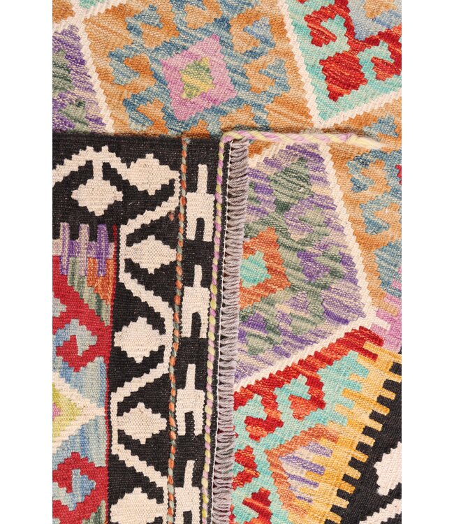 305x82 cm Handwoven Kelim Runner Wool Rug