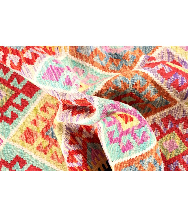 305x82 cm Handwoven Kelim Runner Wool Rug