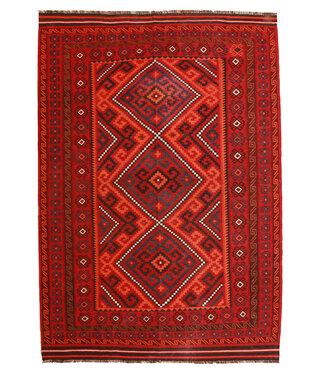 Kelimshop 307x204cm  Vintage Kelim teppich im alten Stil aus 100 % Wolle Maimana