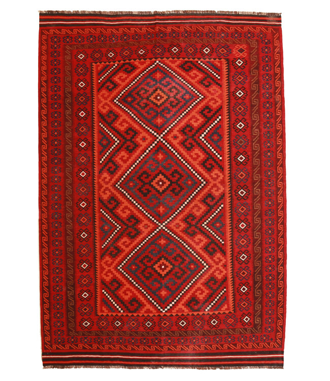 307x204cm Vintage Kelim teppich im alten Stil aus 100 % Wolle Maimana