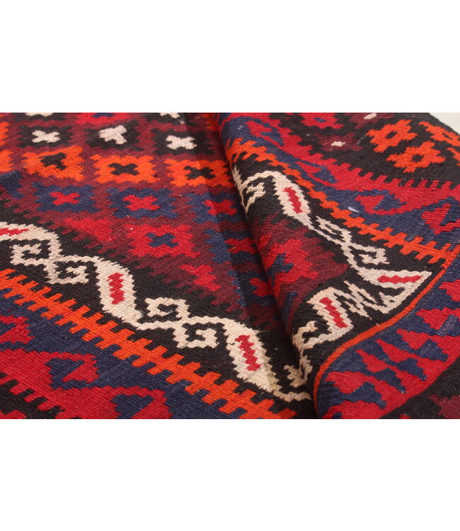 232x114cm Vintage Kelim teppich im alten Stil aus 100 % Wolle Maimana    -