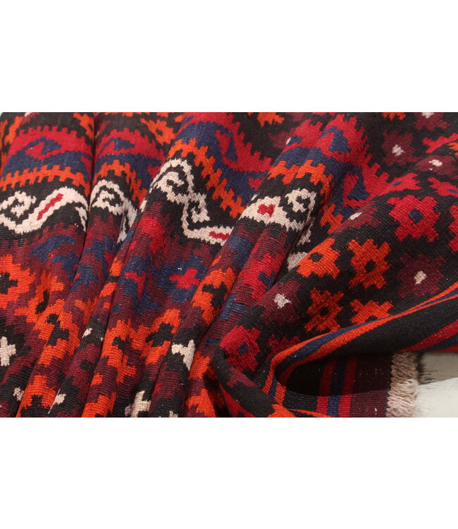 232x114cm Vintage Kelim teppich im alten Stil aus 100 % Wolle Maimana    -