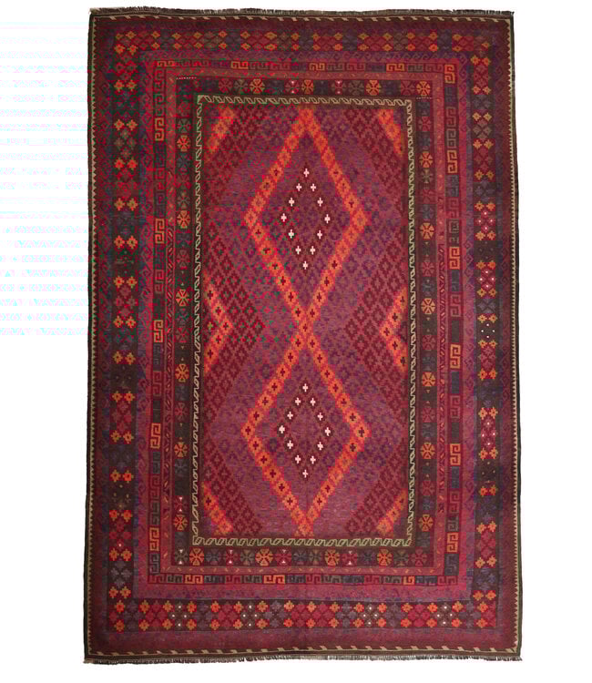 419x274cm Vintage Kelim Oude stijl 100% wollen Kelim Tapijt Maimana