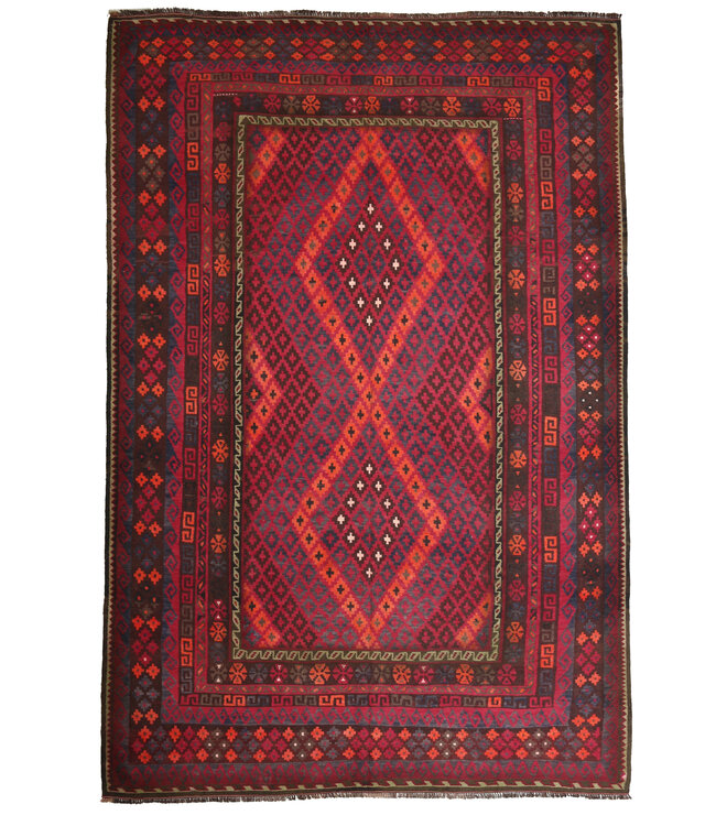 419x274cm Vintage Kelim teppich im alten Stil aus 100 % Wolle Maimana