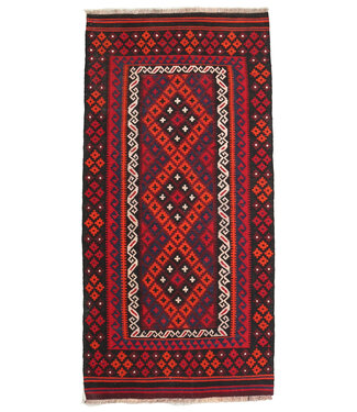 Kelimshop 232x114cm  Vintage Kelim teppich im alten Stil aus 100 % Wolle Maimana