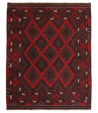 Kelimshop 275x216cm  Vintage Kelim teppich im alten Stil aus 100 % Wolle Maimana