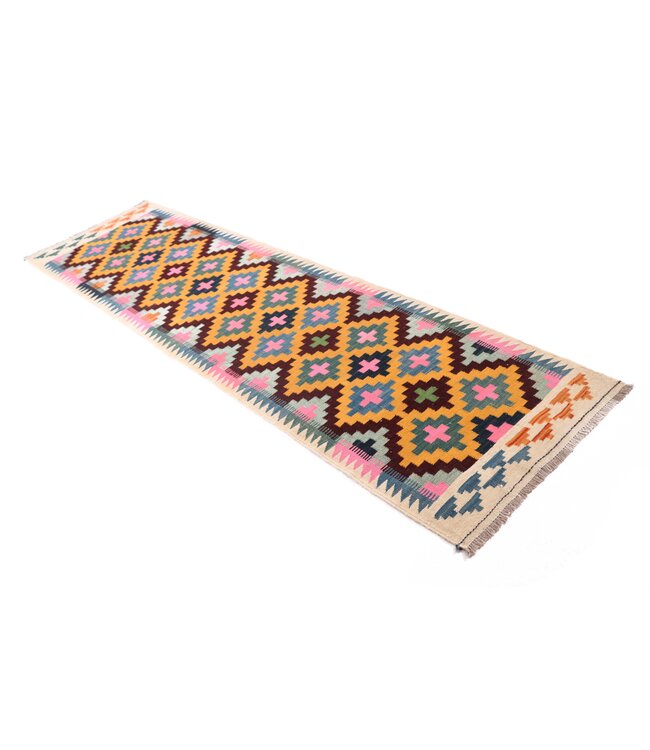 285x78 cm Handwoven Kelim Runner Wool Rug