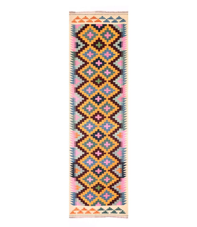 285x78 cm Handwoven Kelim Runner Wool Rug