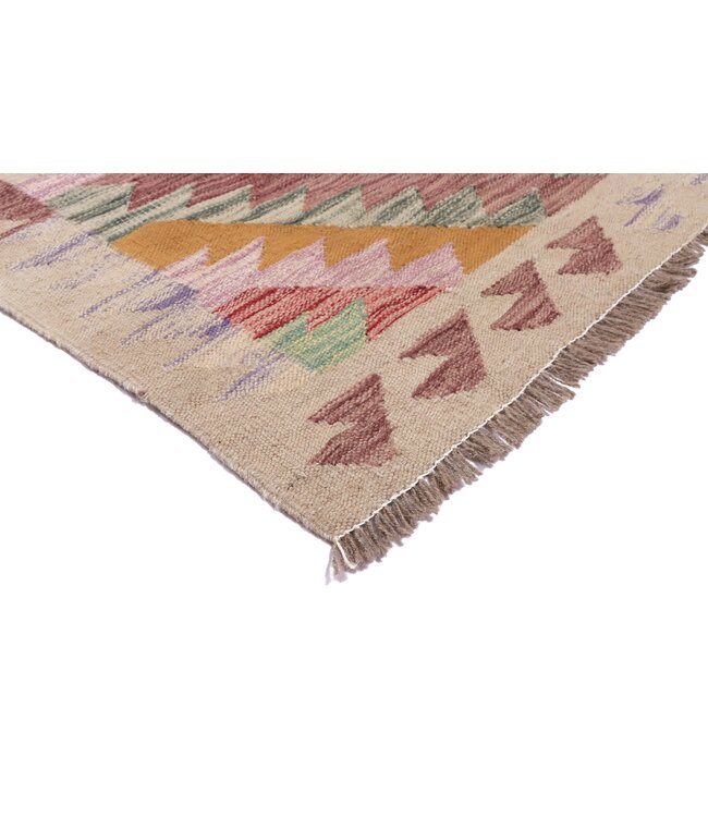 295x80 cm Handgeweven Kelim Loper  Wol  Vloerkleed Tapijt