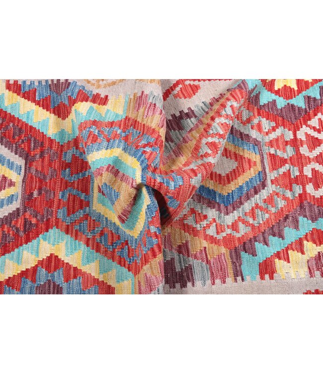 299x83 cm Handgeweven Kelim Loper  Wol  Vloerkleed Tapijt