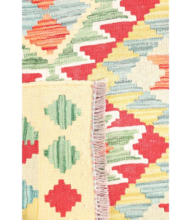 284x79 cm Handgewebter Kelim Läufer  Wollteppich