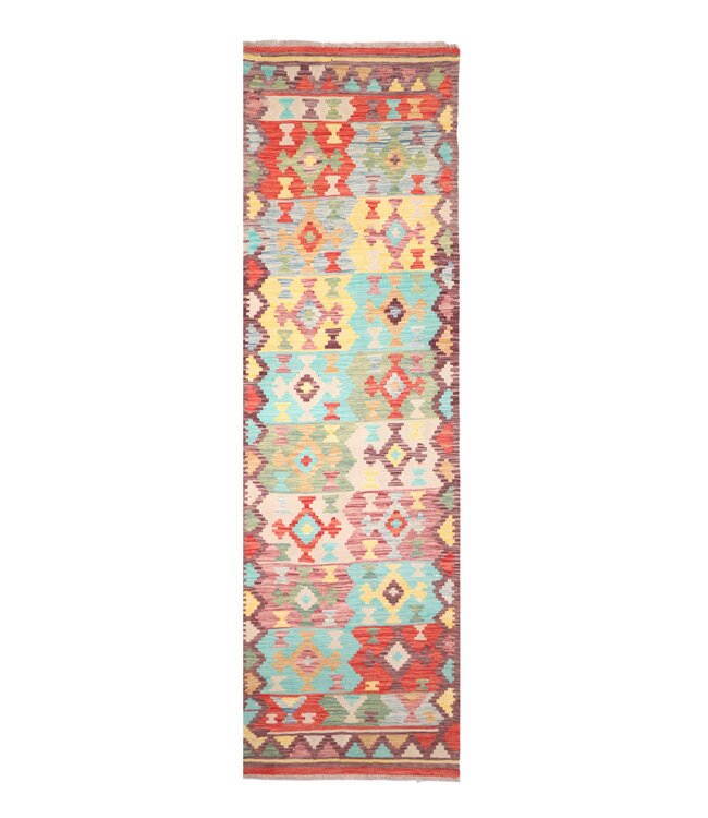 293x80 cm Handwoven Kelim Runner Wool Rug