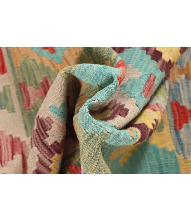 293x80 cm Handgewebter Kelim Läufer  Wollteppich