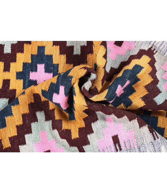 287x85 cm Handwoven Kelim Runner Wool Rug