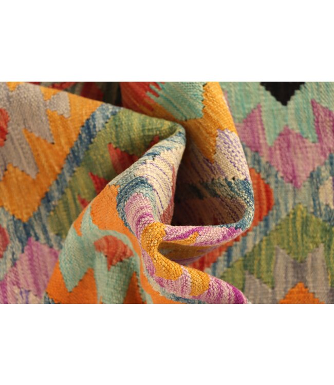 251x85 cm Handwoven Kelim Runner Wool Rug