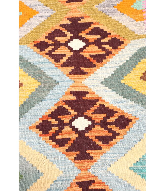 290x82 cm Handwoven Kelim Runner Wool Rug