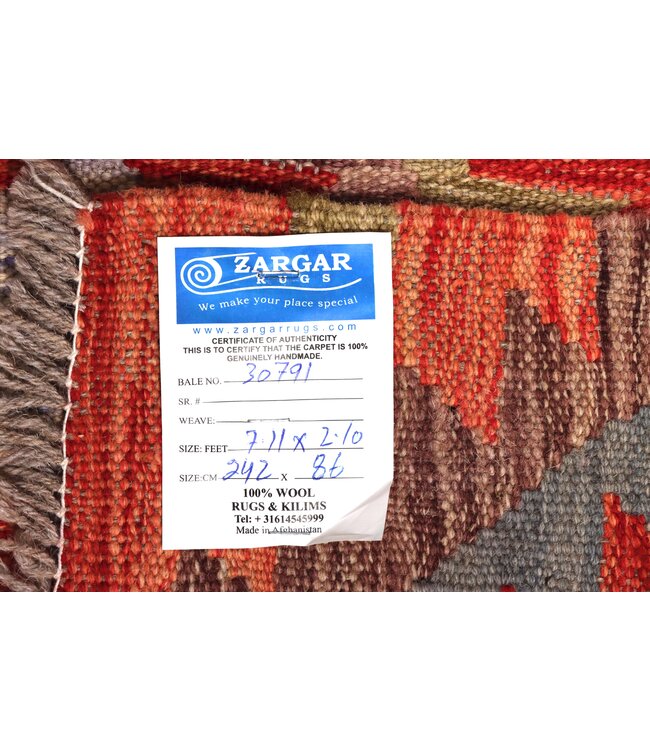 242x86 cm Handwoven Kelim Runner Wool Rug