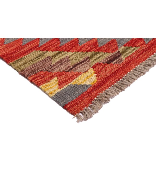 242x86 cm Handgeweven Kelim Loper  Wol  Vloerkleed Tapijt