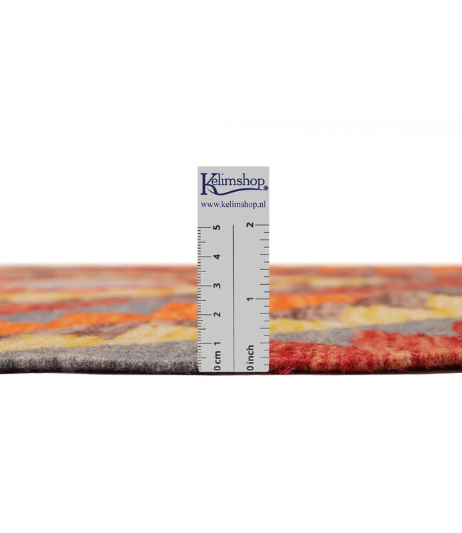 242x86 cm Handgeweven Kelim Loper  Wol  Vloerkleed Tapijt