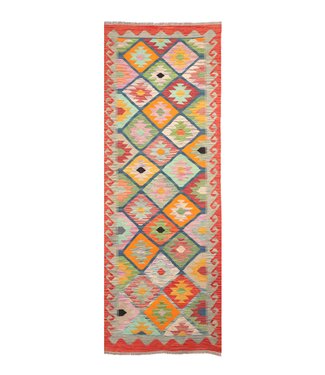 Kelimshop 247x83 cm Handgewebter Kelim Läufer  Wollteppich