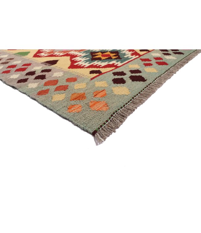 278x84 cm Handgeweven Kelim Loper  Wol  Vloerkleed Tapijt