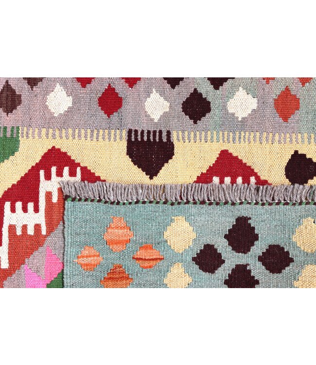 278x84 cm Handgewebter Kelim Läufer  Wollteppich