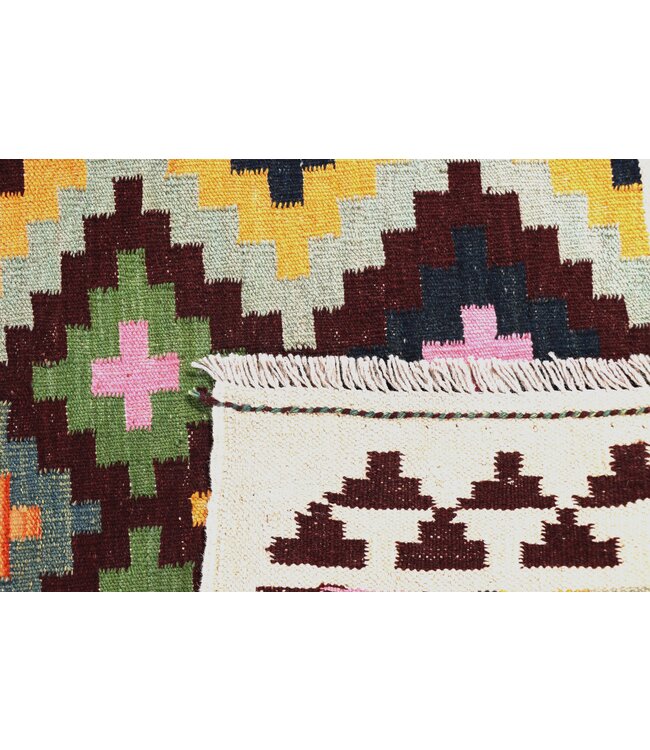 284x85 cm Handwoven Kelim Runner Wool Rug