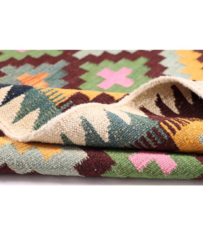 284x85 cm Handwoven Kelim Runner Wool Rug